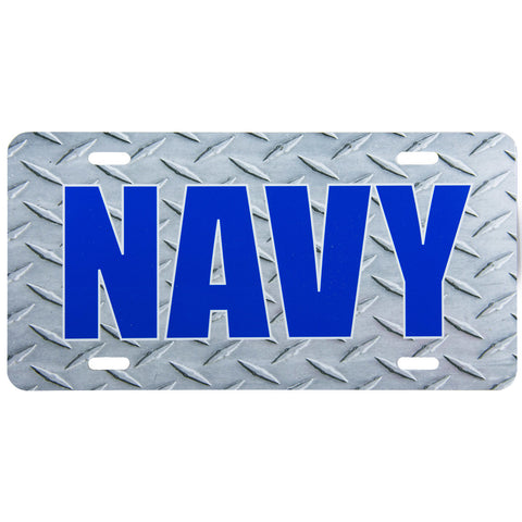 License Plate Blue Navy Diamond Plate Texture