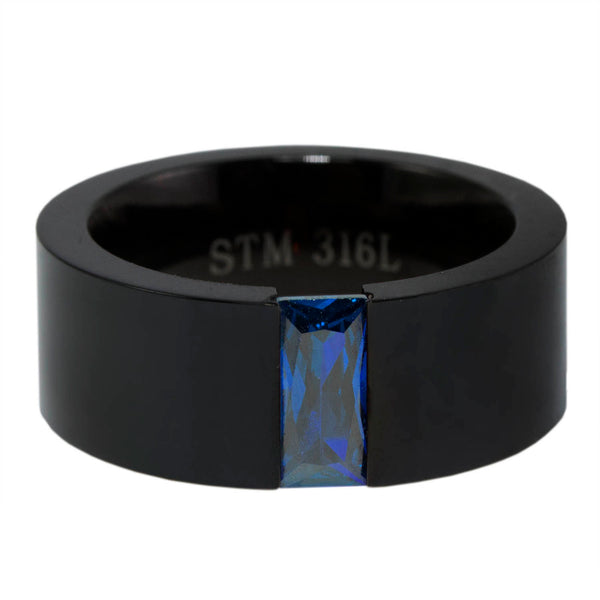 Blue CZ Floating Stone Ring