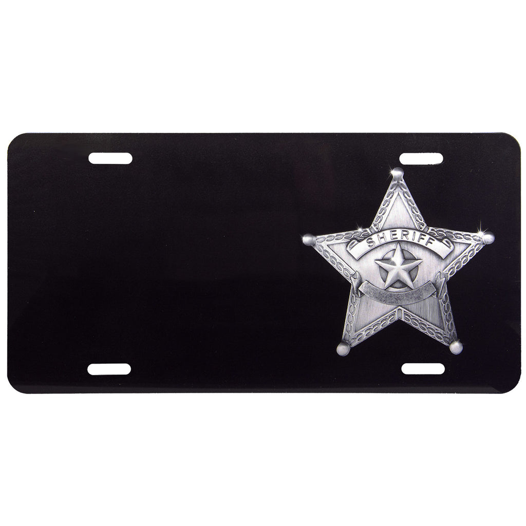 License Plate Black Sheriff Star