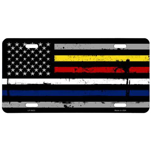 American Flag Multi Line License Plate