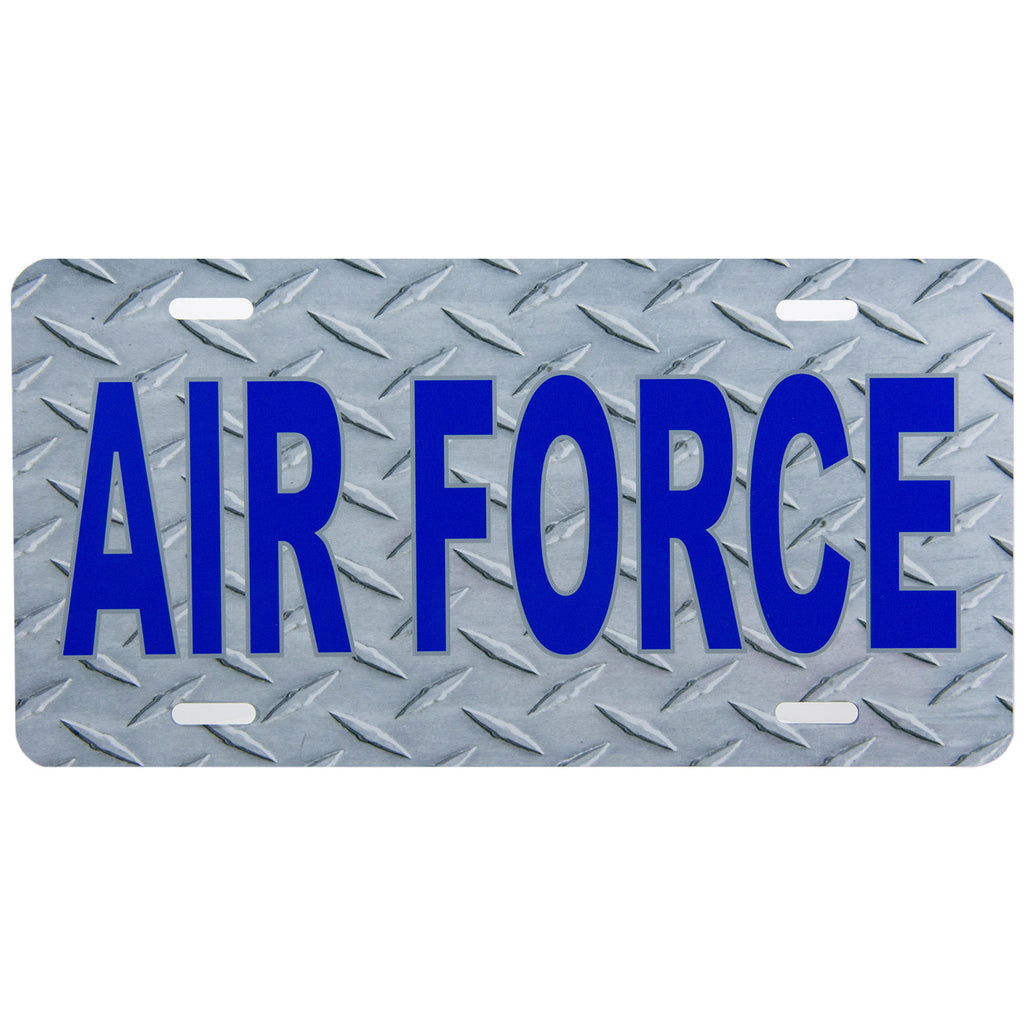 License Plate Blue Air Force Diamond Plate Texture