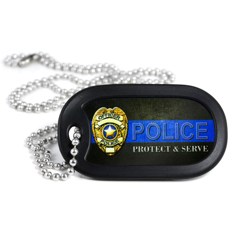 Police Protect & Serve Dog Tag